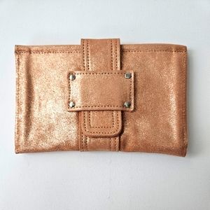 Rose Gold Leather Sofia Clutch Wallet by Tracey Tanner NIP!